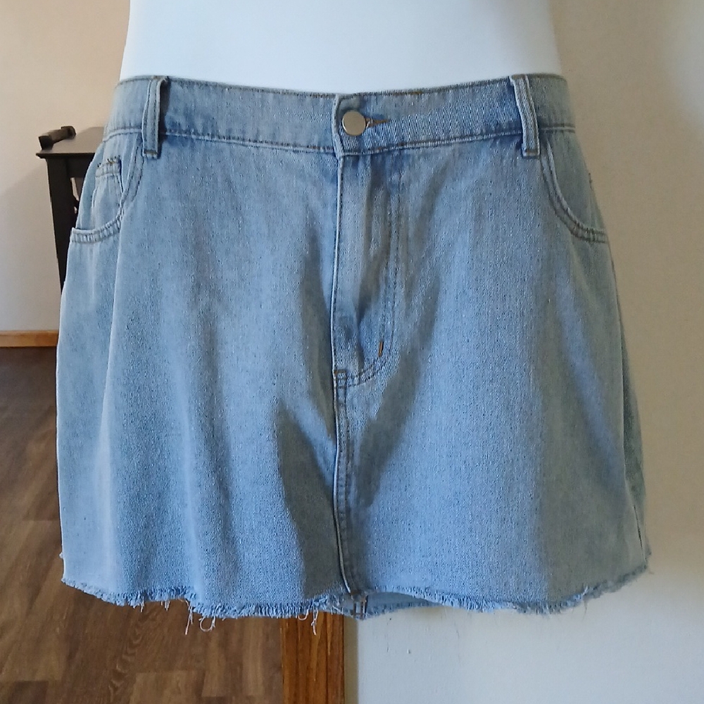 Light Blue Denim Mini Skirt